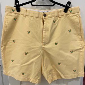 Men's Brooks Brothers Yellow Shorts with Frogs
